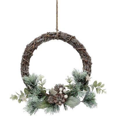 Unknown - WREATH-25 - szyszki - białe jagody - Wieniec Unknown - WREATH-25 - szyszki - białe jagody - Wieniec