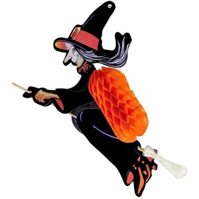 PartyPal Dekoracja wisząca wiedźma honeycomb HALLOWEEN - 1 sztuka PartyPal Dekoracja wisząca wiedźma honeycomb HALLOWEEN - 1 sztuka