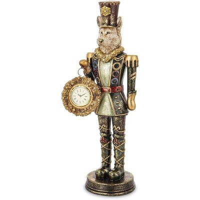 ART Dekoracyjna Duża Figurka Lis Z Zegarkiem Ozdoba Do Domu Biura Restauracji ART Dekoracyjna Duża Figurka Lis Z Zegarkiem Ozdoba Do Domu Biura Restauracji
