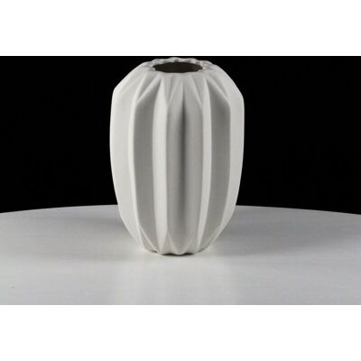 Estilo Home Dekoracyjny Wazon Ceramiczny Ozdobny Karbowany Milano 21Cm Estilo Home Dekoracyjny Wazon Ceramiczny Ozdobny Karbowany Milano 21Cm