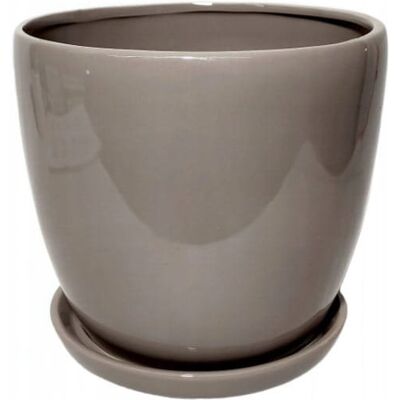 POLNIX Doniczka Ceramiczna Z Podstawką Beżowa 18 Cm POLNIX Doniczka Ceramiczna Z Podstawką Beżowa 18 Cm