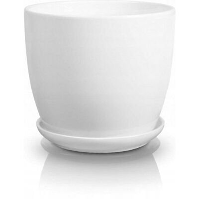 POLNIX Doniczka Ceramiczna Z Podstawką Biała 18 Cm POLNIX Doniczka Ceramiczna Z Podstawką Biała 18 Cm