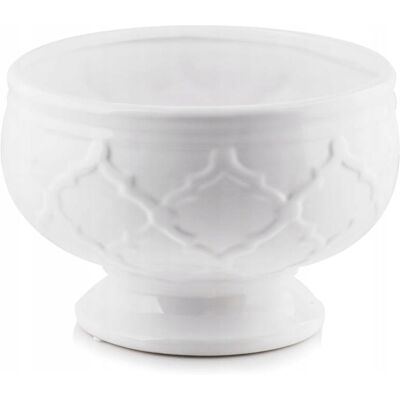POLNIX Doniczka, Osłonka Ceramiczna Na Nóżce 22,5cm Biała POLNIX Doniczka, Osłonka Ceramiczna Na Nóżce 22,5cm Biała