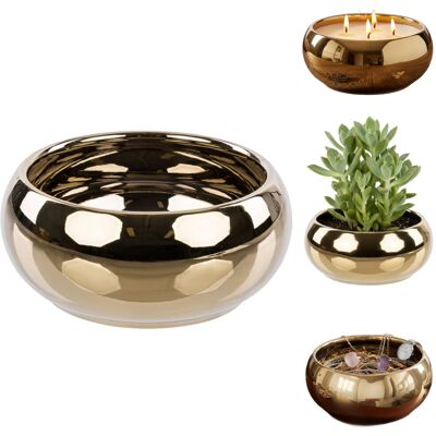 Botle Doniczka osłonka misa ceramiczna złoty połysk Ø 19,5cm gładka święta ozdoba Botle Doniczka osłonka misa ceramiczna złoty połysk Ø 19,5cm gładka święta ozdoba
