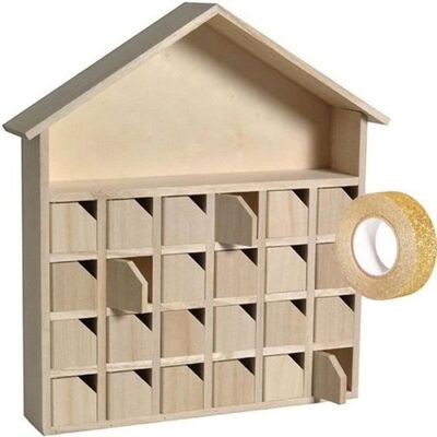 Inny producent Drewniany kalendarz adwentowy Dom - Artemio - 31,5x34x7 cm - 24 drzwi - Beżowy Inny producent Drewniany kalendarz adwentowy Dom - Artemio - 31,5x34x7 cm - 24 drzwi - Beżowy