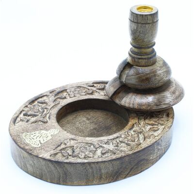 Palnik do kadzideł z mangu z brązowym Buddą - 13x23x15 cm Palnik do kadzideł z mangu z brązowym Buddą - 13x23x15 cm