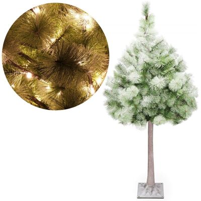 Springos Drzewko świąteczne 150 cm z oświetleniem LED choinka na pniu ośnieżona Springos Drzewko świąteczne 150 cm z oświetleniem LED choinka na pniu ośnieżona