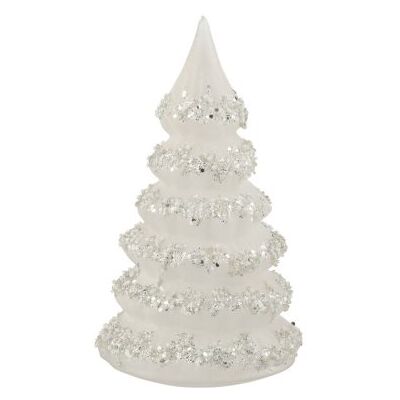 J-Line Duża Biała Choinka Figurka Z Cekinami 21Cm J-Line Duża Biała Choinka Figurka Z Cekinami 21Cm
