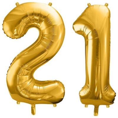 ABC Duże Balony Urodzinowe Cyfra 21 Złoty Na Hel Powietrze Dekoracja Ozdoba Prezent Upominek ABC Duże Balony Urodzinowe Cyfra 21 Złoty Na Hel Powietrze Dekoracja Ozdoba Prezent Upominek