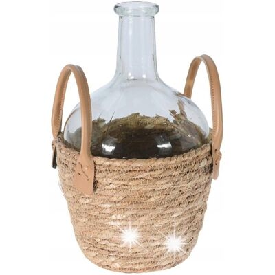 Inny producent DUŻY WAZON SZKLANY na Kwiaty w Osłonie na Trawy Pampasy Boho Pleciony 31cm Inny producent DUŻY WAZON SZKLANY na Kwiaty w Osłonie na Trawy Pampasy Boho Pleciony 31cm