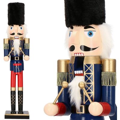 Springos Dziadek do orzechów 61 cm granatowy z bębenkiem, figurka drewniana Springos Dziadek do orzechów 61 cm granatowy z bębenkiem, figurka drewniana