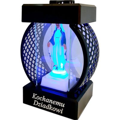 ILUMINI Dziadek Dziadkowi Sr Znicz Lampion Koło Rtn Gładki Czarny+Figurka Led ILUMINI Dziadek Dziadkowi Sr Znicz Lampion Koło Rtn Gładki Czarny+Figurka Led