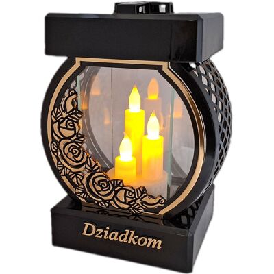 ILUMINI DZIADKOM DZIADKI ZNICZ LAMPION NA GRÓB KOŁO RTN RÓŻA RAMA ZŁO+ŚWIECZNIK LED ILUMINI DZIADKOM DZIADKI ZNICZ LAMPION NA GRÓB KOŁO RTN RÓŻA RAMA ZŁO+ŚWIECZNIK LED
