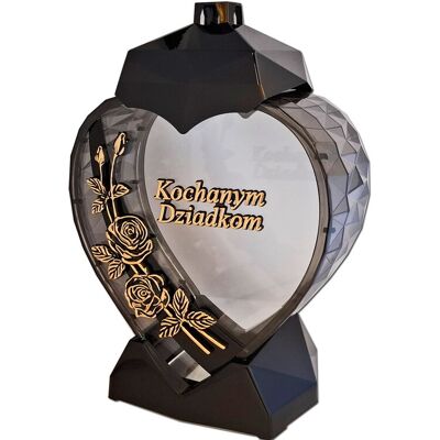 ILUMINI Dziadkom Dziadki Znicz Znicze Lampion Serce D Czarny Róża Sentencja Złoto ILUMINI Dziadkom Dziadki Znicz Znicze Lampion Serce D Czarny Róża Sentencja Złoto