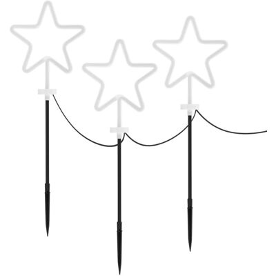 ECD Germany zestaw 3 palików ogrodowych w kształcie gwiazdek 58 cm świecące lampki choinkowe dekoracyjne lampki na pretach lampka ogrodowa z kolcem .. ECD Germany zestaw 3 palików ogrodowych w kształcie gwiazdek 58 cm świecące lampki choinkowe dekoracyjne lampki na pretach lampka ogrodowa z kolcem ..