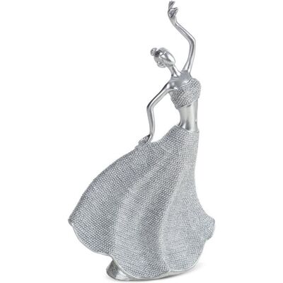 Eurofirany, Figurka dekoracyjna, Eldo, 14x7x26 cm, srebrny Eurofirany, Figurka dekoracyjna, Eldo, 14x7x26 cm, srebrny