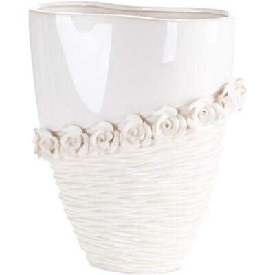 Eurofirany, Wazon, Eliana, 27x13x32 cm, kremowy Eurofirany, Wazon, Eliana, 27x13x32 cm, kremowy