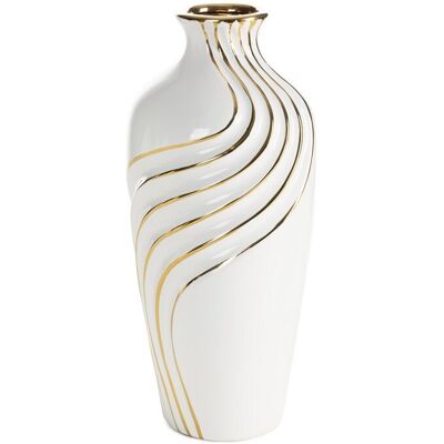 Eurofirany, Wazon, Estela, 12x12x28 Cm, Biały Eurofirany, Wazon, Estela, 12x12x28 Cm, Biały