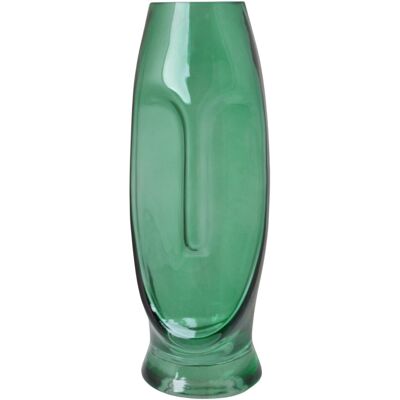Chiny Ewax, Duży wazon szklany Twarz, zielony, 11x11x30 cm Chiny Ewax, Duży wazon szklany Twarz, zielony, 11x11x30 cm