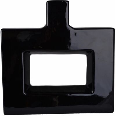 Chiny Ewax, Wazon ceramiczny 211392-25, czarny, 25x6,5x25 cm Chiny Ewax, Wazon ceramiczny 211392-25, czarny, 25x6,5x25 cm