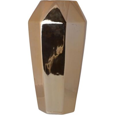 Chiny Ewax, Wazon ceramiczny 211406, złoty, 11,5x11,5x23,5 cm Chiny Ewax, Wazon ceramiczny 211406, złoty, 11,5x11,5x23,5 cm