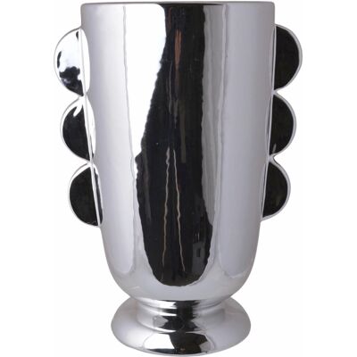 Chiny Ewax, Wazon ceramiczny 211414-28, srebrny, 15x15x28 cm Chiny Ewax, Wazon ceramiczny 211414-28, srebrny, 15x15x28 cm