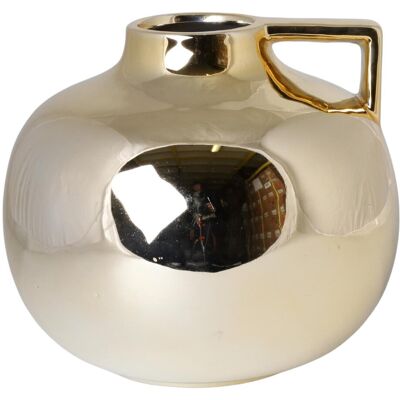 Chiny Ewax, Wazon ceramiczny 211584-19, złoty, 17x17x18 cm Chiny Ewax, Wazon ceramiczny 211584-19, złoty, 17x17x18 cm