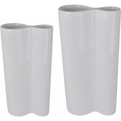 Chiny Ewax, Wazon ceramiczny duży 211390-32, biały, 15x6x33 cm Chiny Ewax, Wazon ceramiczny duży 211390-32, biały, 15x6x33 cm