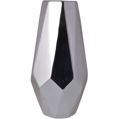 Chiny Ewax, Wazon ceramiczny Geometryczny 211407, srebrny, 13x13x29 cm Chiny Ewax, Wazon ceramiczny Geometryczny 211407, srebrny, 13x13x29 cm