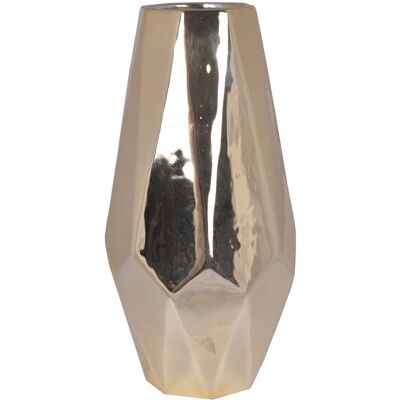 Chiny Ewax, Wazon ceramiczny Geometryczny 211407, złoty, 13x13x29 cm Chiny Ewax, Wazon ceramiczny Geometryczny 211407, złoty, 13x13x29 cm