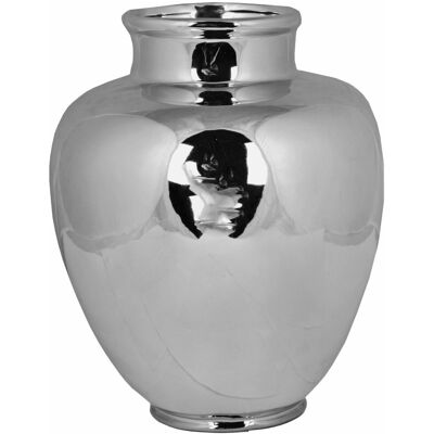 Chiny Ewax, Wazon ceramiczny wysoki 16386-25, srebrny, 21x21x26,5 cm Chiny Ewax, Wazon ceramiczny wysoki 16386-25, srebrny, 21x21x26,5 cm