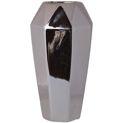 Chiny Ewax, Wazon cermiczny 211406, srebrny, 11,5x11,5x23,5 cm Chiny Ewax, Wazon cermiczny 211406, srebrny, 11,5x11,5x23,5 cm