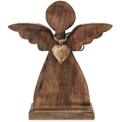 Orion Figurka Anioła Drewniana Z Metalowym Złotym Sercem 27X30 Cm Orion Figurka Anioła Drewniana Z Metalowym Złotym Sercem 27X30 Cm