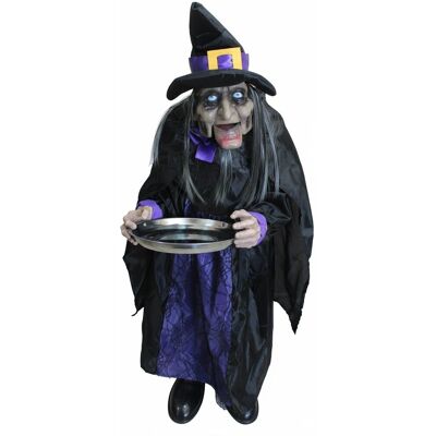 Norimpex Figurka Baba Jaga Z Taca 95 Cm Fioletowo Czarna Straszna Norimpex Figurka Baba Jaga Z Taca 95 Cm Fioletowo Czarna Straszna