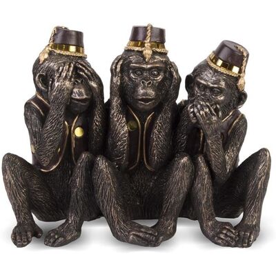 ART Figurka Bond Trzy Złoto Brązowe Małpki 15x19cm ART Figurka Bond Trzy Złoto Brązowe Małpki 15x19cm