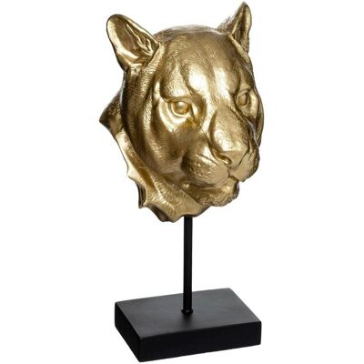 Atmosphera Figurka dekoracyjna z polyresinu, złota głowa lwa, wys. 37 cm Atmosphera Figurka dekoracyjna z polyresinu, złota głowa lwa, wys. 37 cm