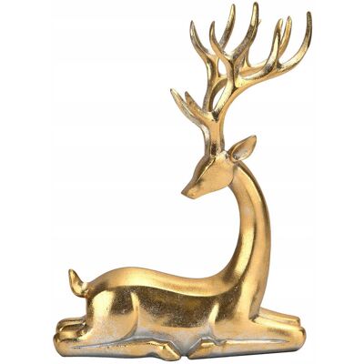 ART Figurka Świąteczna 25cm Renifer Dekoracja Bożonarodzeniowa Złota ART Figurka Świąteczna 25cm Renifer Dekoracja Bożonarodzeniowa Złota