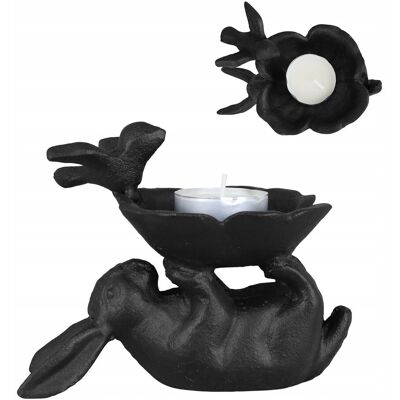 inna (Inny) FIGURKA ŚWIECZNIK ZAJĄC na wielkanoc tealight czarny dekoracja ozdoba inna (Inny) FIGURKA ŚWIECZNIK ZAJĄC na wielkanoc tealight czarny dekoracja ozdoba