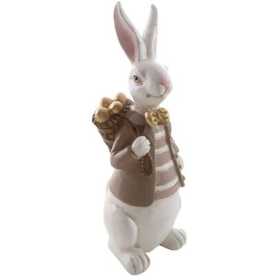 Figurka wielkanocna 156B 9x9x24 Zając w sweterku biała beżowa Eurofirany Figurka wielkanocna 156B 9x9x24 Zając w sweterku biała beżowa Eurofirany