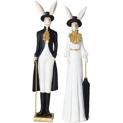 Ewax Figurka wielkanocna ceramika zając 39,5 cm Pan i Pani Królik Ewax Figurka wielkanocna ceramika zając 39,5 cm Pan i Pani Królik