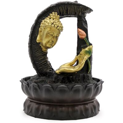 ANCIENT WISDOM Fontanna Wodna Nablatowa - 30cm - Złoty Budda i Lo ANCIENT WISDOM Fontanna Wodna Nablatowa - 30cm - Złoty Budda i Lo