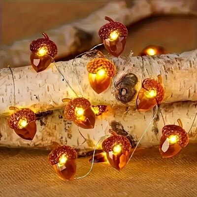Inny producent Girlanda świetlna lampki 30 LED ŻOŁĘDZIE jesień boho urocze na baterie 3 m Inny producent Girlanda świetlna lampki 30 LED ŻOŁĘDZIE jesień boho urocze na baterie 3 m