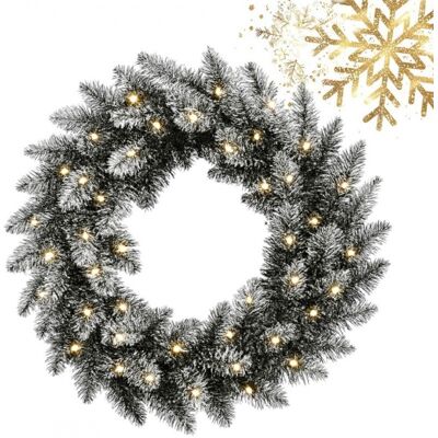 eCarla Girlanda Wieniec Ozdobny Na Drzwi 50Cm Choinka Ośnieżona Z Lampkami 50 Led Wsn30 eCarla Girlanda Wieniec Ozdobny Na Drzwi 50Cm Choinka Ośnieżona Z Lampkami 50 Led Wsn30