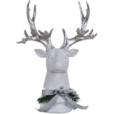 Ewax Głowa renifera srebrna, 24,5x15x34 cm Ewax Głowa renifera srebrna, 24,5x15x34 cm