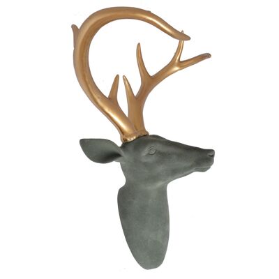 Ewax Głowa renifera zielona, zamszowa, 40x30x45 cm Ewax Głowa renifera zielona, zamszowa, 40x30x45 cm