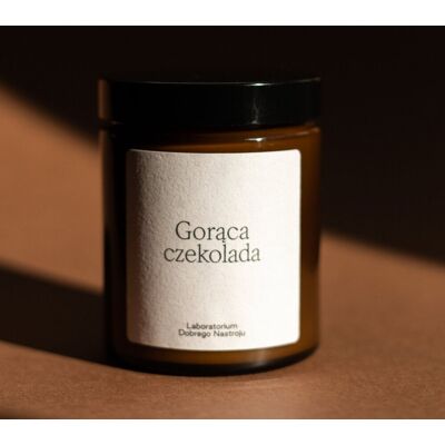 Gorąca Czekolada - Świeca Sojowa 180ml, Laboratorium Dobrego Nastroju Gorąca Czekolada - Świeca Sojowa 180ml, Laboratorium Dobrego Nastroju