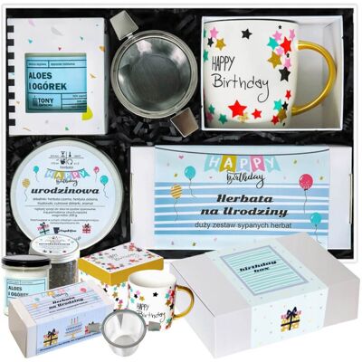 Cup&You Gotowy Zestaw Box Kosz Prezentowy „Herbaciane Party“ Herbaty Smakowe Herbata Premium Kubek Zaparzacz Świeca Sojowa Prezent Na Urodziny Dla Mamy Taty.. Cup&You Gotowy Zestaw Box Kosz Prezentowy „Herbaciane Party“ Herbaty Smakowe Herbata Premium Kubek Zaparzacz Świeca Sojowa Prezent Na Urodziny Dla Mamy Taty..
