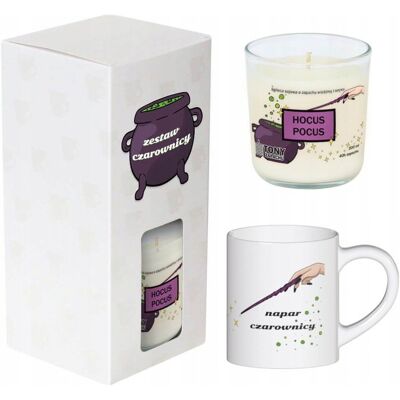 Cup&You Gotowy zestaw Czarownicy - pakiet stworzony z myślą o pasjonatach magii, w zestawie świeca sojowa Hocus Pocus i piękny kolorowy kubek ceramiczny Nap.. Cup&You Gotowy zestaw Czarownicy - pakiet stworzony z myślą o pasjonatach magii, w zestawie świeca sojowa Hocus Pocus i piękny kolorowy kubek ceramiczny Nap..
