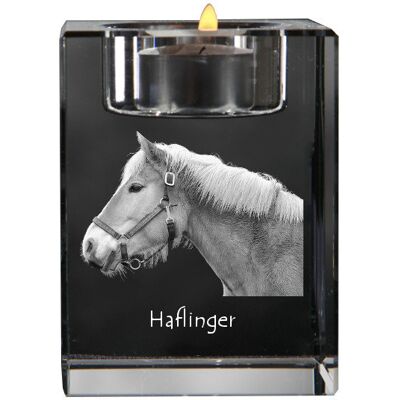 Haflinger - świecznik ze zdjęciem kota, kryształowa podstawka na tealight, personalizowany prezent marki Art-Dog Haflinger - świecznik ze zdjęciem kota, kryształowa podstawka na tealight, personalizowany prezent marki Art-Dog