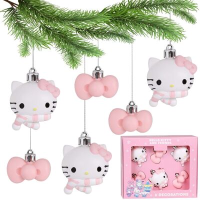 sarcia.eu Hello Kitty ZESTAW bombek choinkowych, NIETŁUKĄCE bombki na choinkę, PLASTIKOWE ozdoby choinkowe, KOMPLET 6 sztuk sarcia.eu Hello Kitty ZESTAW bombek choinkowych, NIETŁUKĄCE bombki na choinkę, PLASTIKOWE ozdoby choinkowe, KOMPLET 6 sztuk